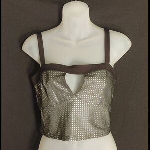 LADIES GRAY SLEEVELESS TANK TOP BY KITTY MEDIUM
